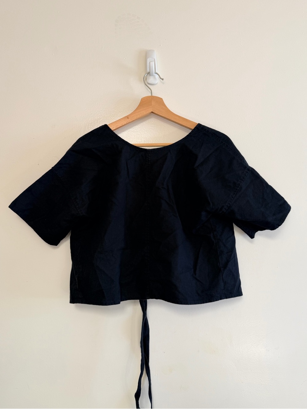 Aurorei Yuna Multi Way Shirt Linen Black Cropped Capsule Wardrobe Small